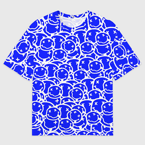 Мужская футболка оверсайз Nirvana logo blue / 3D-принт – фото 1