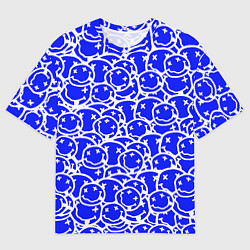 Футболка оверсайз мужская Nirvana logo blue, цвет: 3D-принт