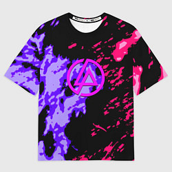 Мужская футболка оверсайз Linkin park огненные краски