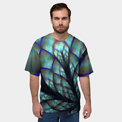 Футболка оверсайз мужская Абстракция неон, цвет: 3D-принт — фото 2