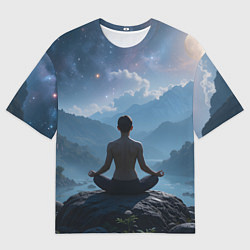 Мужская футболка оверсайз Ночная медитация