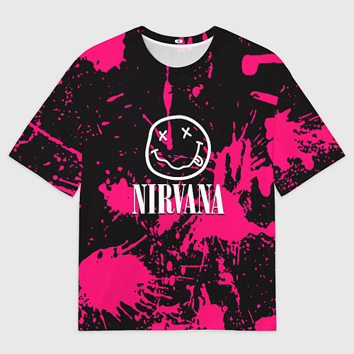 Мужская футболка оверсайз Nirvana pink color / 3D-принт – фото 1