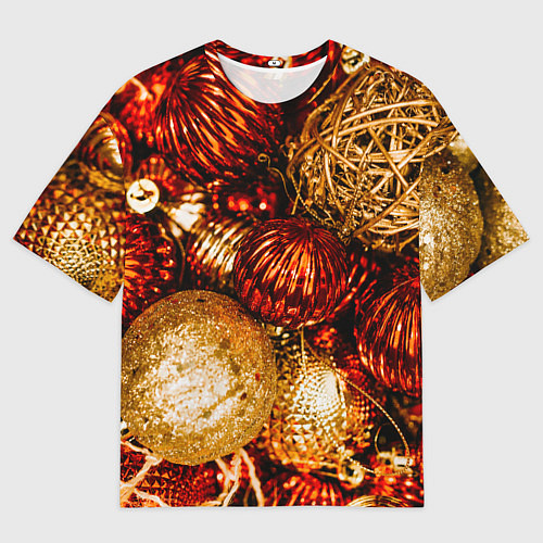 Мужская футболка оверсайз Новогоднее ёлочное украшение / 3D-принт – фото 1