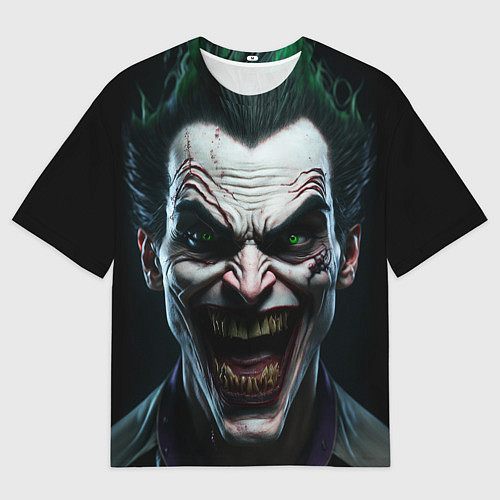 Мужская футболка оверсайз Джокер - лицо / 3D-принт – фото 1