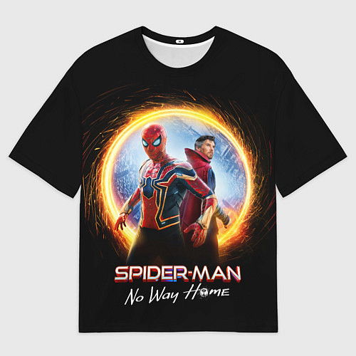 Мужская футболка оверсайз Доктор Стрэндж и Человек паук нет пути домой / 3D-принт – фото 1