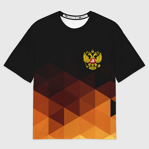 Мужская футболка оверсайз Герб России геометрия / 3D-принт – фото 1