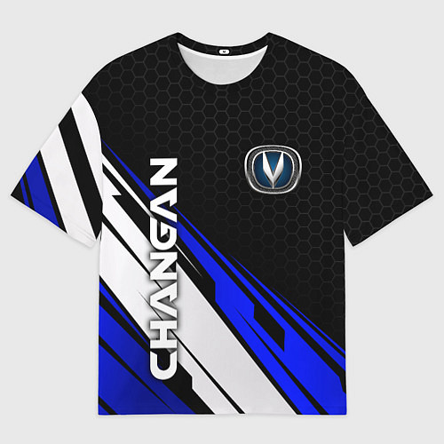 Мужская футболка оверсайз Changan - синий спорт / 3D-принт – фото 1