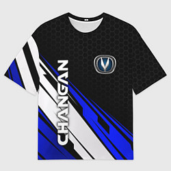 Футболка оверсайз мужская Changan - синий спорт, цвет: 3D-принт