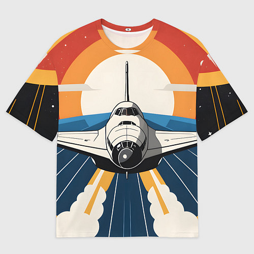 Мужская футболка оверсайз Скоростной ретро самолет / 3D-принт – фото 1
