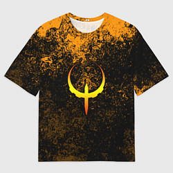 Мужская футболка оверсайз Quake краски брызги оранжевый