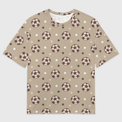 Футболка оверсайз мужская Футбольные мячи и звезды, цвет: 3D-принт