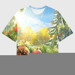 Футболка оверсайз мужская Солнечный новый год, цвет: 3D-принт