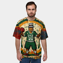 Футболка оверсайз мужская Бостон Селтикс кельт, цвет: 3D-принт — фото 2