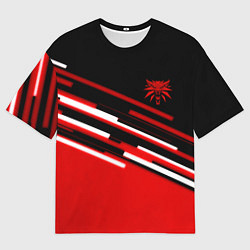 Футболка оверсайз мужская Ведьмак полосы геометрия, цвет: 3D-принт
