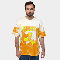 Футболка оверсайз мужская Rust flame, цвет: 3D-принт — фото 2