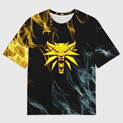 Мужская футболка оверсайз Ведьмак огненный стиль