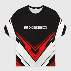 Мужская футболка оверсайз Exeed - красный симметричный