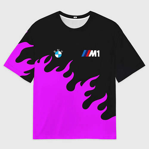 Мужская футболка оверсайз BMW flame / 3D-принт – фото 1