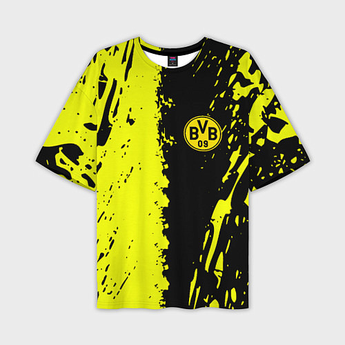 Мужская футболка оверсайз Borussia краски текстура / 3D-принт – фото 1