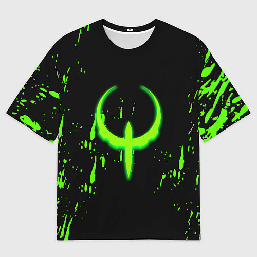 Мужская футболка оверсайз Quake брызги кислотных красок / 3D-принт – фото 1