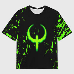 Футболка оверсайз мужская Quake брызги кислотных красок, цвет: 3D-принт