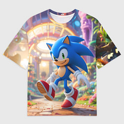 Мужская футболка оверсайз Sonic фантастический мир