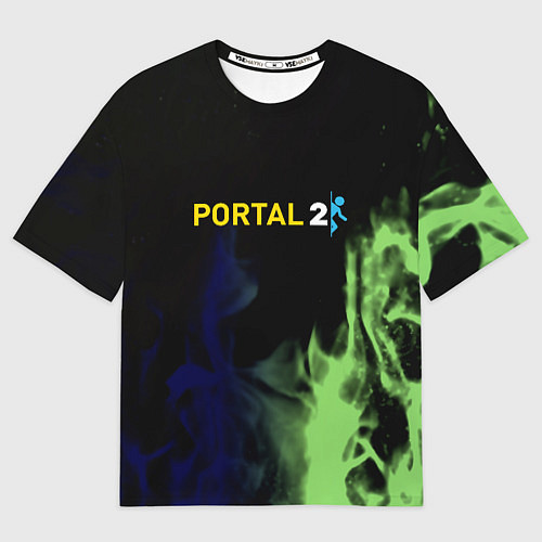 Мужская футболка оверсайз Portal fire steel / 3D-принт – фото 1