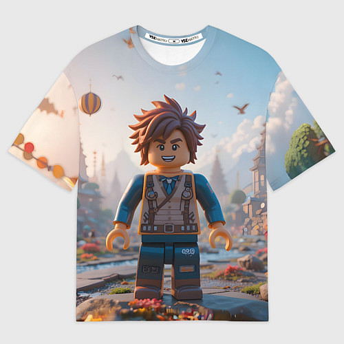 Мужская футболка оверсайз Роблокс в игровой стране / 3D-принт – фото 1