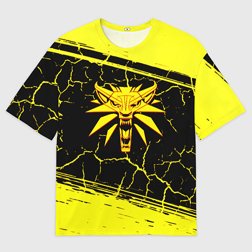 Мужская футболка оверсайз Ведьмак трещины текстура / 3D-принт – фото 1