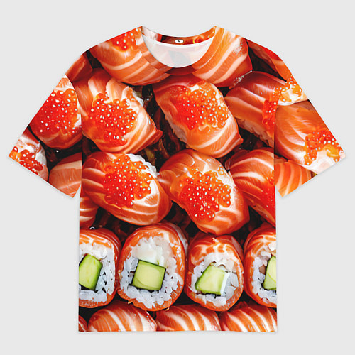 Мужская футболка оверсайз Филадельфия с красной икрой / 3D-принт – фото 1