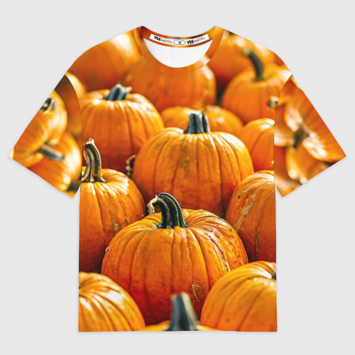 Мужская футболка оверсайз Много тыкв / 3D-принт – фото 1