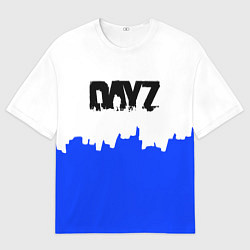 Мужская футболка оверсайз Dayz сине белая геомтерия