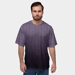 Футболка оверсайз мужская Градиент фиолетовый текстурированный шкура, цвет: 3D-принт — фото 2