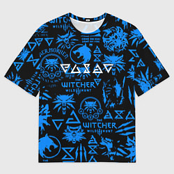 Футболка оверсайз мужская The Witcher logo pattern, цвет: 3D-принт