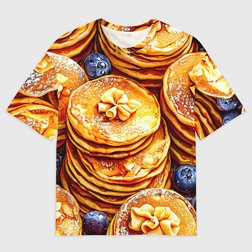 Мужская футболка оверсайз Блинчики / 3D-принт – фото 1