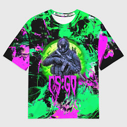 Мужская футболка оверсайз Counter Strike - neon revolution