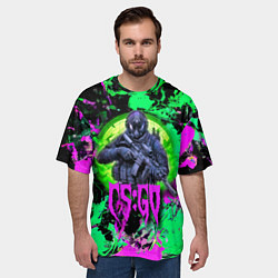 Футболка оверсайз мужская Counter Strike - neon revolution, цвет: 3D-принт — фото 2
