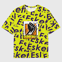 Мужская футболка оверсайз Rainbow six pattern rap