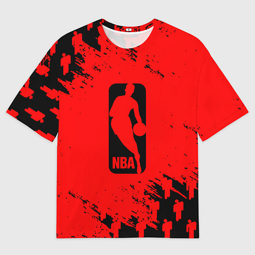 Мужская футболка оверсайз NBA краски баскетбол / 3D-принт – фото 1