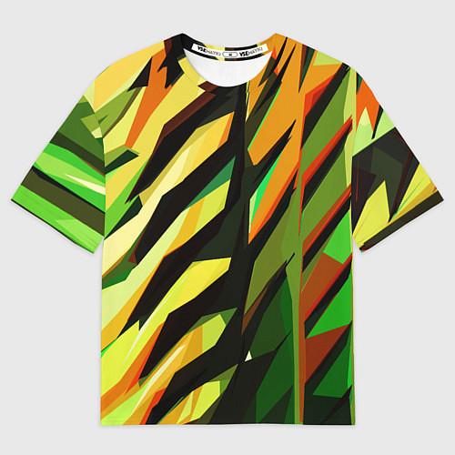 Мужская футболка оверсайз Чёрно-жёлтая абстракция / 3D-принт – фото 1