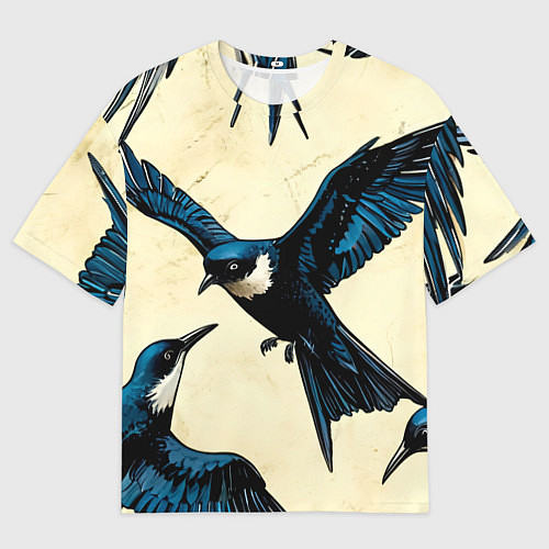 Мужская футболка оверсайз Ласточки / 3D-принт – фото 1