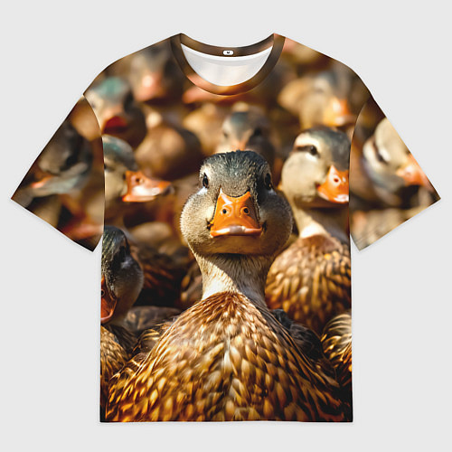 Мужская футболка оверсайз Дикие утки / 3D-принт – фото 1