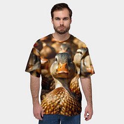Футболка оверсайз мужская Дикие утки, цвет: 3D-принт — фото 2