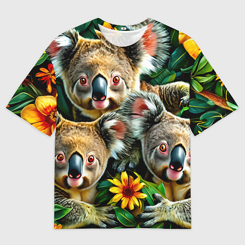 Мужская футболка оверсайз Три коалы / 3D-принт – фото 1