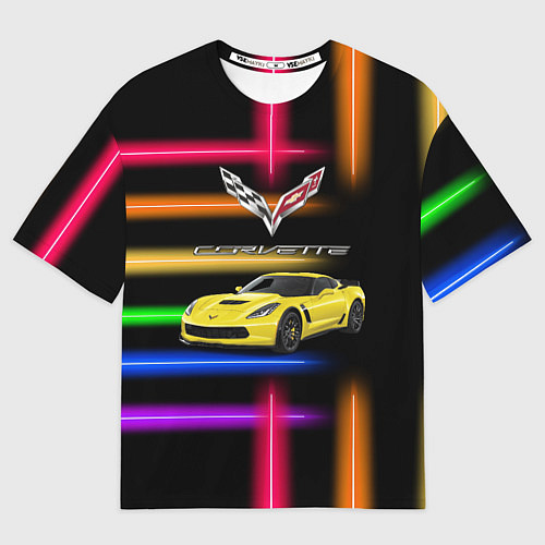 Мужская футболка оверсайз Chevrolet Corvette - racing team / 3D-принт – фото 1