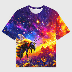 Мужская футболка оверсайз Пчелка в космосе