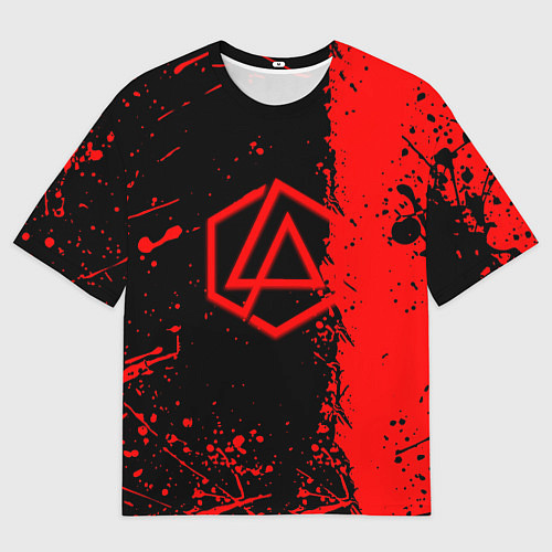 Мужская футболка оверсайз Linkin park краски всплеск текстура / 3D-принт – фото 1