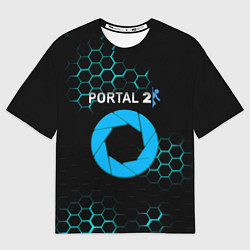 Футболка оверсайз мужская Portal соты броня, цвет: 3D-принт