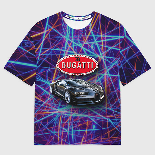 Мужская футболка оверсайз Bugatti Italy - мечта автомобилиста / 3D-принт – фото 1