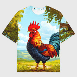Мужская футболка оверсайз Петушок